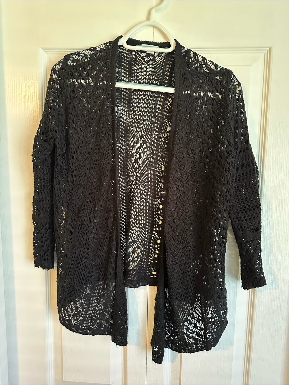 Westport Black Open Knit Cardigan